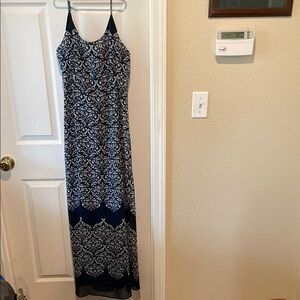 a.n.a Blue and White Sleeveless Maxi Sundress